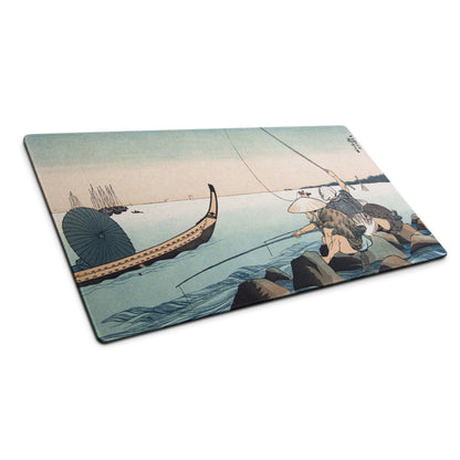 Ukiyoe Ocean Scene Mouse Pad - Mouse Pad Blue Teal Ocean Desk Ukiyoe Calm Mood Vintage Japanese Woodblock