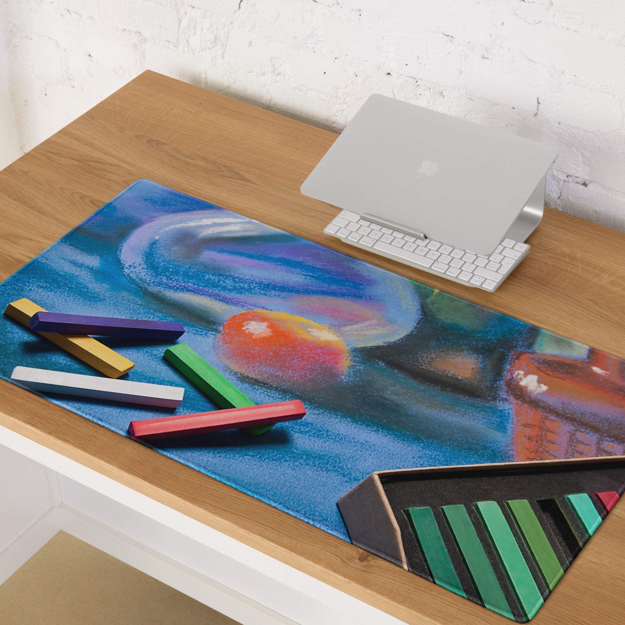 Vivid Abstract Art Mouse Pad For Desk - Abstract Art Blue Multicolor Desk Modern Vibrant Mood Modern Desk Gaming Print