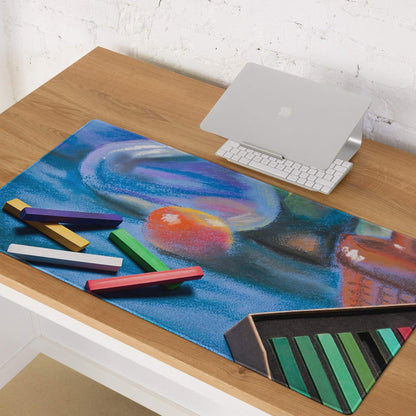Vivid Abstract Art Mouse Pad For Desk - Abstract Art Blue Multicolor Desk Modern Vibrant Mood Modern Desk Gaming Print