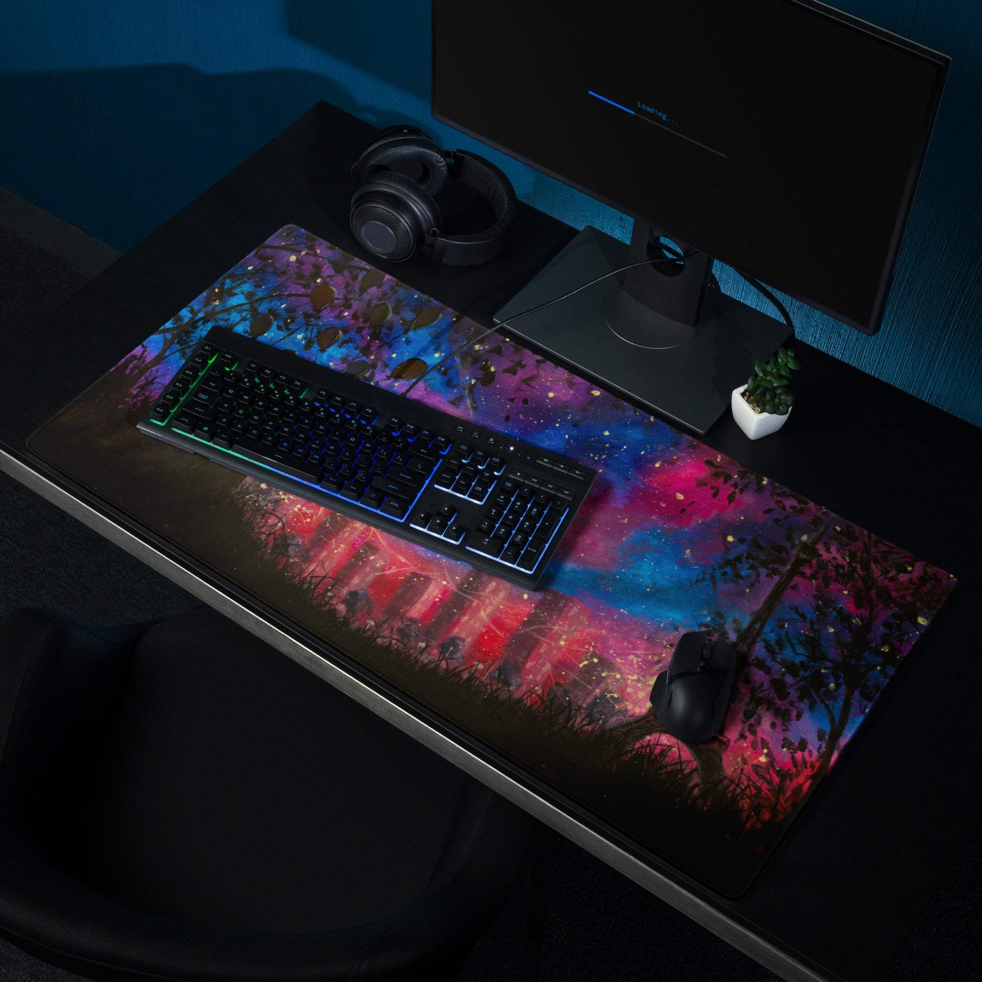 Vivid Galaxy Scene Mouse Pad - Mouse Pad Galaxy For Gaming Desk Modern Mood Modern Decor Tech Gift Digital Art