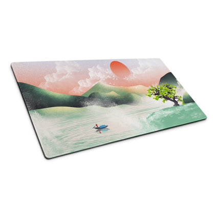 Pastel Sunset Landscape Desk Mat - Landscape Mouse Pad Pastel Sunset Office Minimal Mood Calm Modern Zen Mat Digital