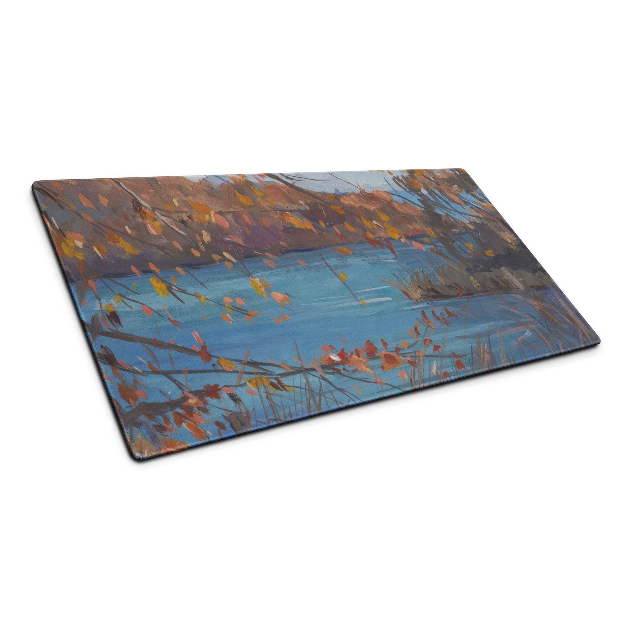 Autumn Landscape Mouse Pad - Landscape Mouse Pad Blue Orange Gaming Impressionist Calm Mood Modern Desk Accessory Oil
