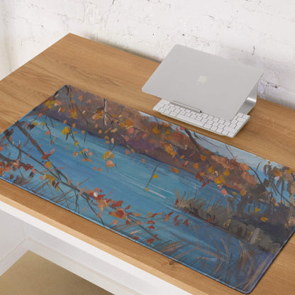 Autumn Landscape Mouse Pad - Landscape Mouse Pad Blue Orange Gaming Impressionist Calm Mood Modern Desk Accessory Oil