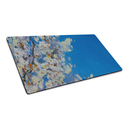 Vivid Abstract Blue Gaming Mouse Pad - Abstract Blue Modern Mouse Pad Desk Vibrant Mood Textured Contemporary Decor