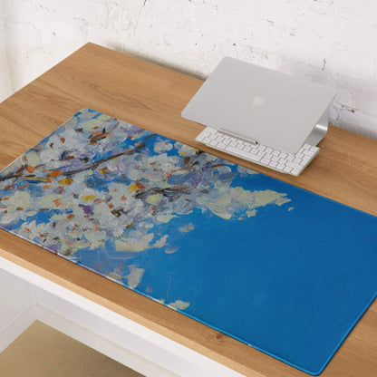 Vivid Abstract Blue Gaming Mouse Pad - Abstract Blue Modern Mouse Pad Desk Vibrant Mood Textured Contemporary Decor