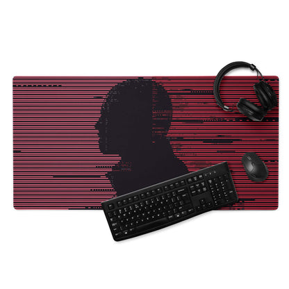 Crimson Pixel Pro Gaming Mouse Pad - Gaming Mouse Pad Red Black Desktop Setup Glitch Art Bold Cyberpunk Dota 2 CSGO