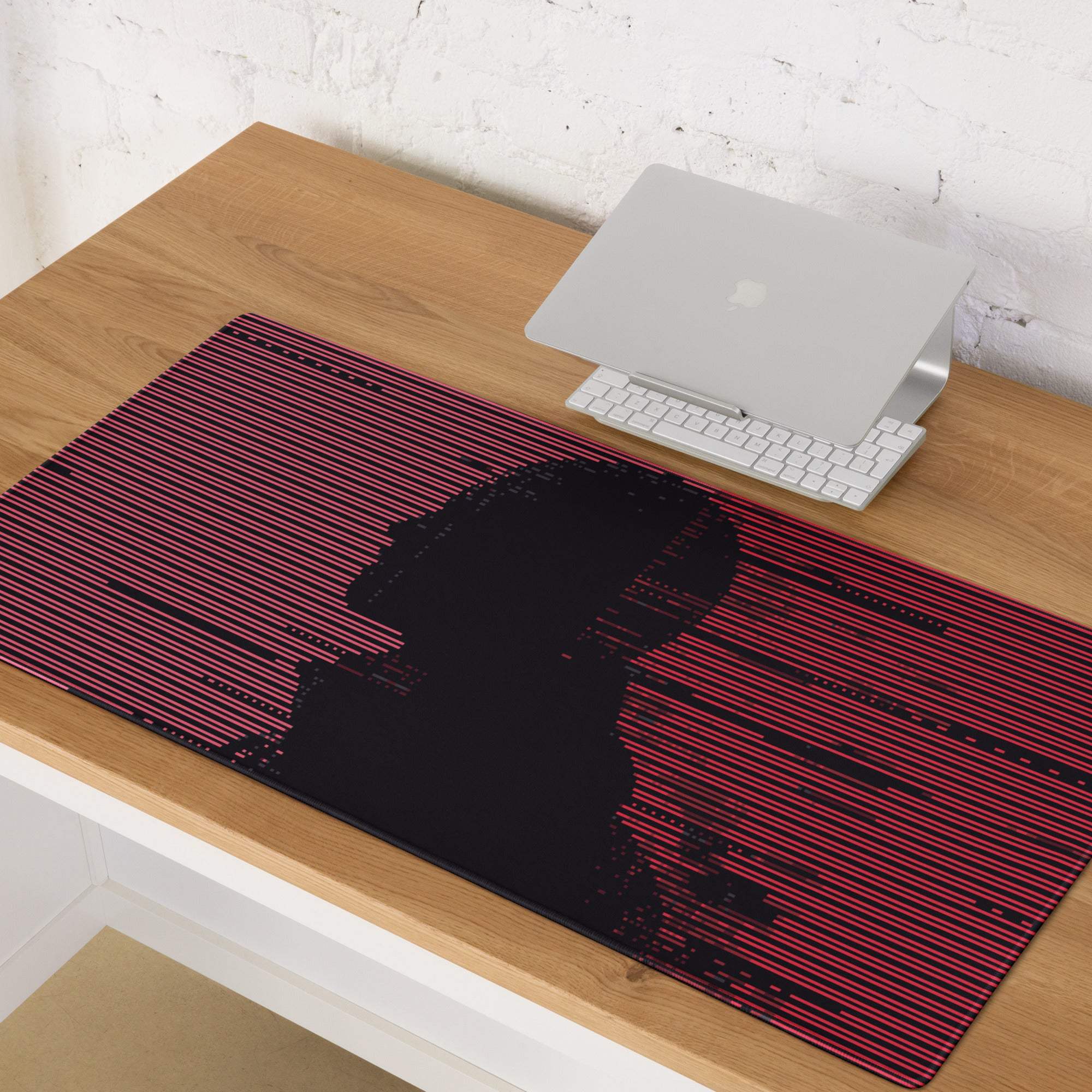 Crimson Pixel Pro Gaming Mouse Pad - Gaming Mouse Pad Red Black Desktop Setup Glitch Art Bold Cyberpunk Dota 2 CSGO