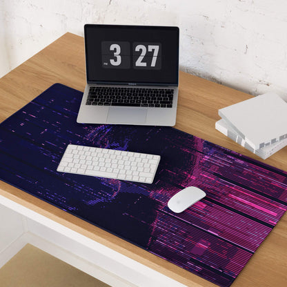 Neon Glitch Gaming Mouse Pad - Gaming Mouse Pad Purple Pink Blue for Desk Modern Glitch Art Neon Mood Esports Decor