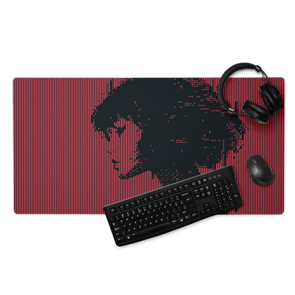 Crimson Stripes Gaming Mouse Pad - Gaming Pad Red Black Desktop Modern Mood Sleek Desk Minimalist Non Slip Digital Print
