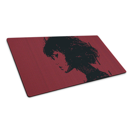 Crimson Stripes Gaming Mouse Pad - Gaming Pad Red Black Desktop Modern Mood Sleek Desk Minimalist Non Slip Digital Print
