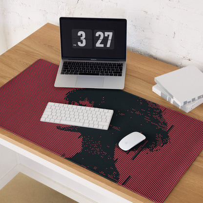 Crimson Stripes Gaming Mouse Pad - Gaming Pad Red Black Desktop Modern Mood Sleek Desk Minimalist Non Slip Digital Print