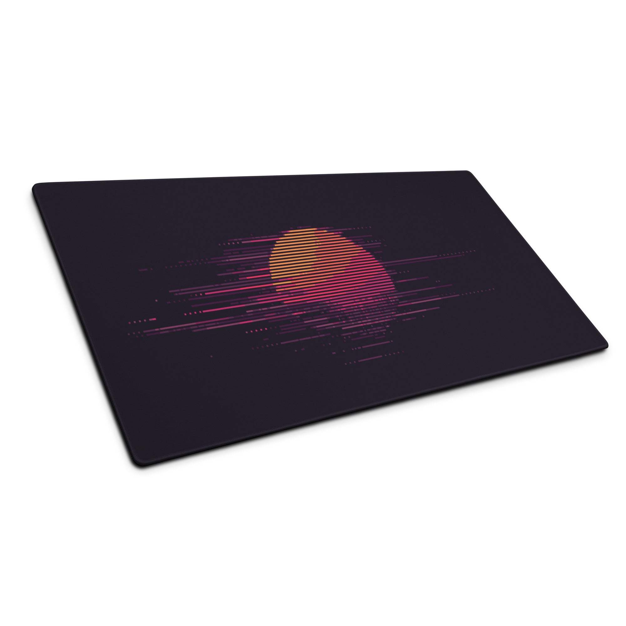 Neon Sunset Pixel Art Pad - Gaming Mouse Pad Neon Pink Purple Orange Desktop Setup Mood Vaporwave Desk Mat Pixel Art