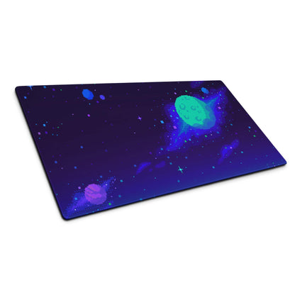 Galaxy Pixel Pro Gaming Mouse Pad - Gaming Mouse Pad Purple Teal Space Pixel Art Mood Cyberpunk Desk Decor Digital Art