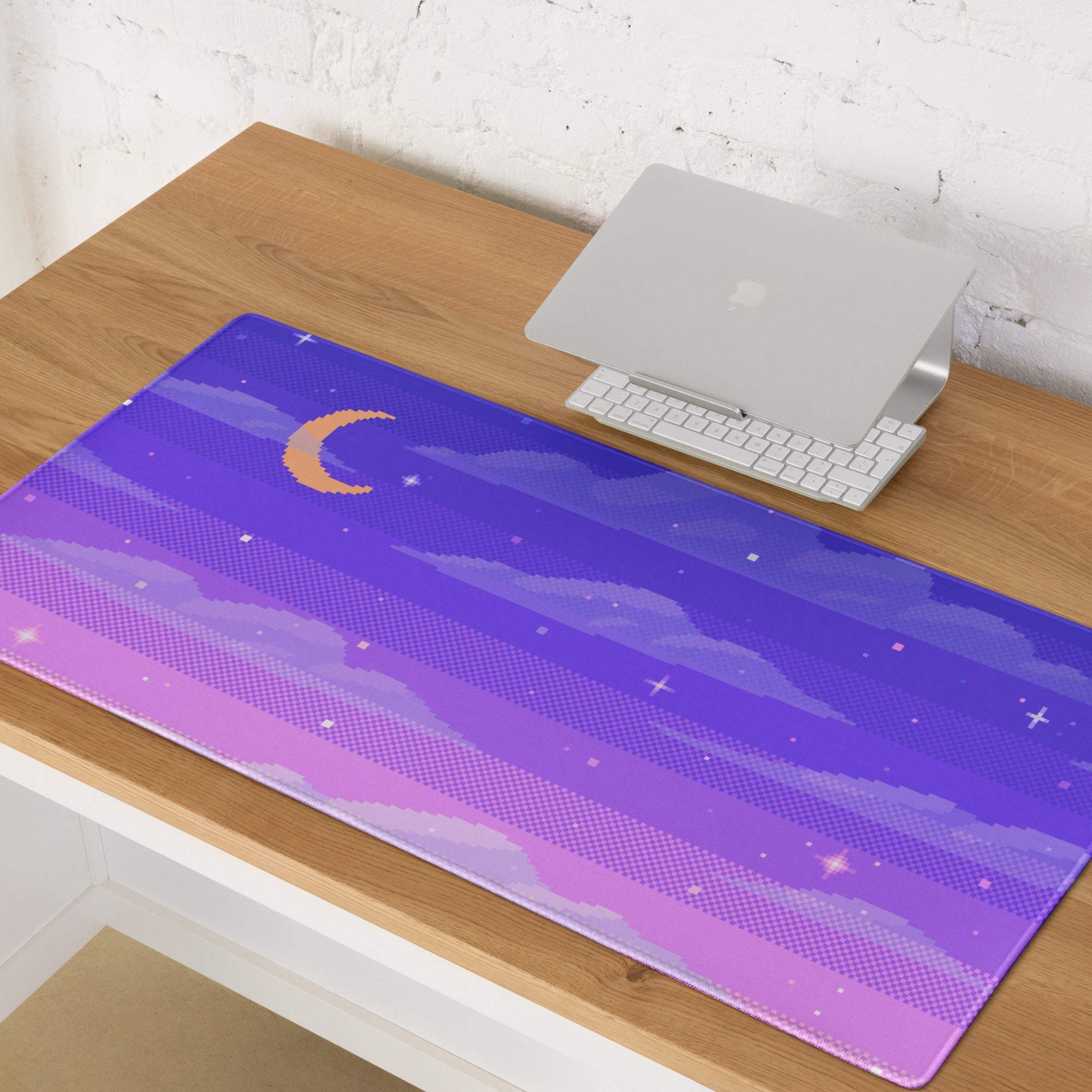 Cosmic Twilight Pixel Art Mouse Pad - Mouse Pad Purple Pink Gaming Pixel Art Dreamy Neon Cyberpunk Large Non Slip