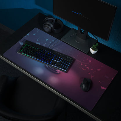 BMW Inspired Silver Pink Vaporwave Gaming Mouse Pad, Neon Luxury Roadster Desk Mat with Moody Retro Futuristic Abstract Artwork