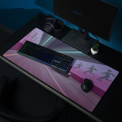 Chevrolet Corvette C5 Z06 Inspired Black Vaporwave Gaming Mouse Pad – Neon Purple Futuristic Tunnel Desk Mat with Cyberpunk Motion Art