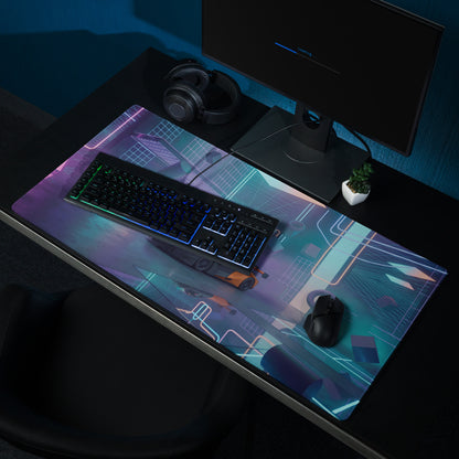 McLaren 720S GT3 Inspired Black Orange Vaporwave Gaming Mouse Pad – Neon Cyberpunk Garage Desk Mat with Futuristic Geometric Synthwave Artwork