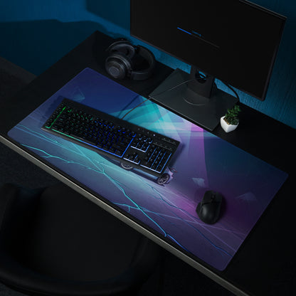 Porsche 911 GT3 Inspired Ice Blue Vaporwave Gaming Mouse Pad – Neon Cyan Purple Desk Mat, Futuristic Geometric Sports Car Digital Artwork