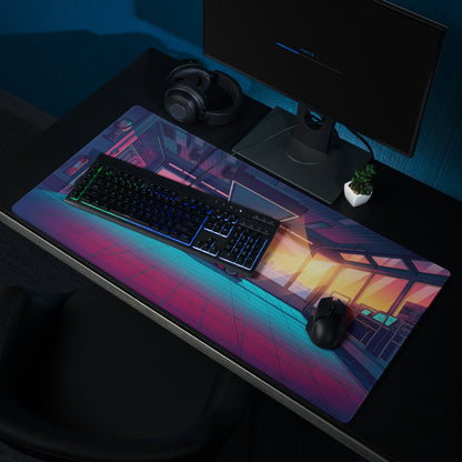 Ferrari FXX-K Evo Inspired Red Vaporwave Gaming Mouse Pad – Neon Sunset Garage Desk Mat, Retro Futuristic Synthwave Hypercar Digital Art