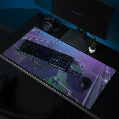 Aston Martin Vantage GT3 & DB12 Inspired Green Vaporwave Gaming Mouse Pad – Neon Racetrack Desk Mat, Moody Motorsport Digital Art