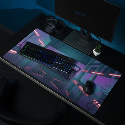 Bugatti Bolide Inspired Black Red Vaporwave Gaming Mouse Pad – Neon Futuristic Studio Desk Mat, Cyberpunk Hypercar Digital Art