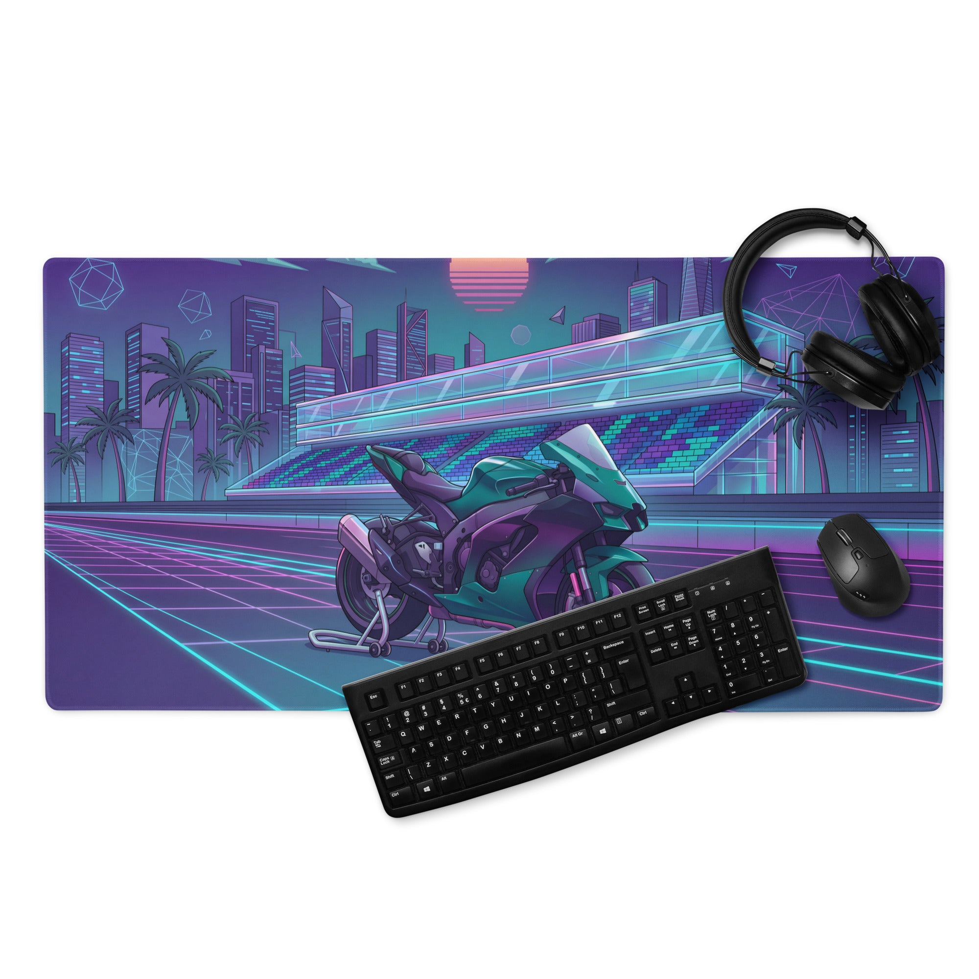 Kawasaki Ninja ZX-10R Inspired Teal Purple Vaporwave Gaming Mouse