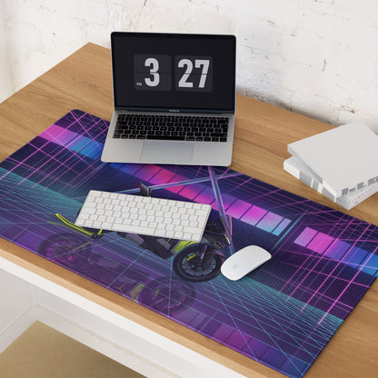 Ducati Panigale V4 Inspired Black Lime Vaporwave Gaming Mouse Pad – Neon Cyber Grid Desk Mat, Futuristic Synthwave Sportbike Digital Art