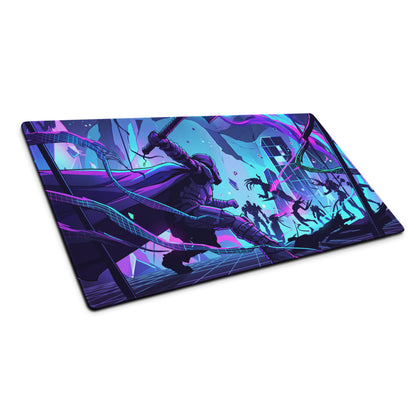 Vaporwave Neon Mouse Pad - Gaming Mouse Pad Neon Purple Blue Vaporwave Mood Nostalgic Futuristic Cyberpunk Desk Mat