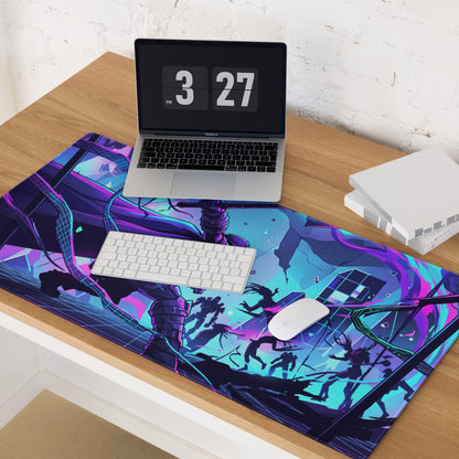 Vaporwave Neon Mouse Pad - Gaming Mouse Pad Neon Purple Blue Vaporwave Mood Nostalgic Futuristic Cyberpunk Desk Mat