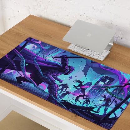 Vaporwave Neon Mouse Pad - Gaming Mouse Pad Neon Purple Blue Vaporwave Mood Nostalgic Futuristic Cyberpunk Desk Mat
