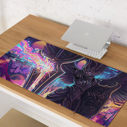 Vaporwave Neon Goddess Mouse Pad - Vaporwave Goddess Neon Purple Pink Gaming Setup Retro Futurism Cyberpunk Desk Digital