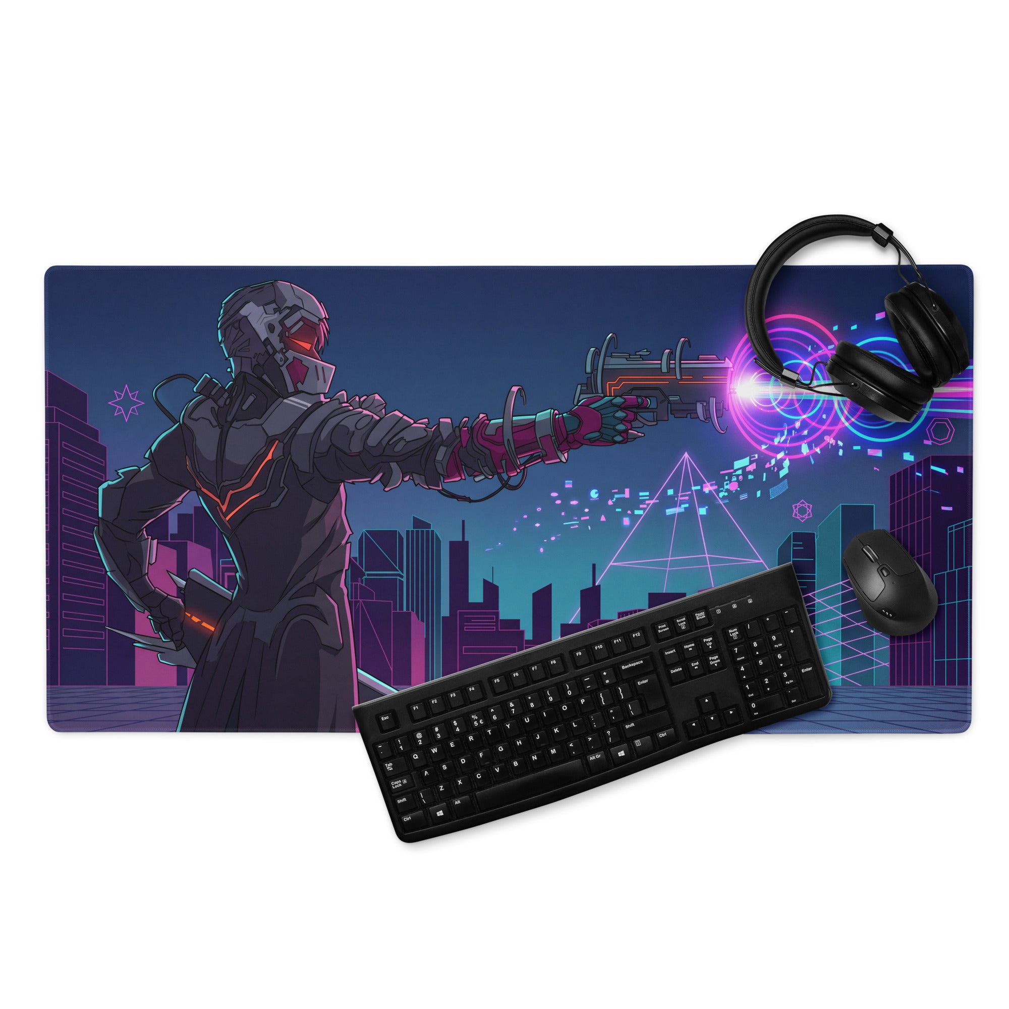Neon Vaporwave Mouse Pad - Gaming Mouse Pad Pink Purple Blue Desk Vaporwave - Dreamy Mood Cyberpunk Retro Futurism Desk Mat
