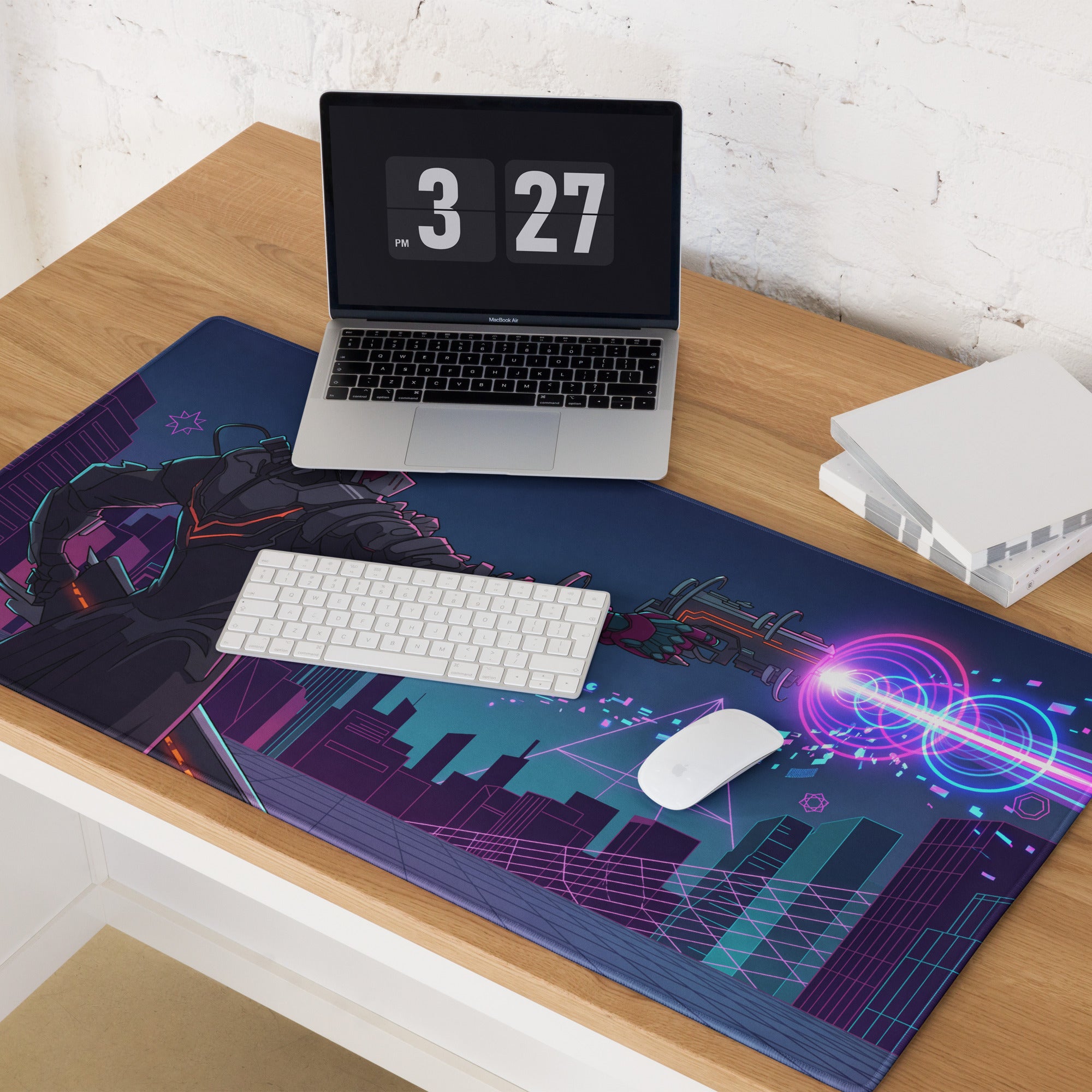 Neon Vaporwave Mouse Pad - Gaming Mouse Pad Pink Purple Blue Desk Vaporwave - Dreamy Mood Cyberpunk Retro Futurism Desk Mat