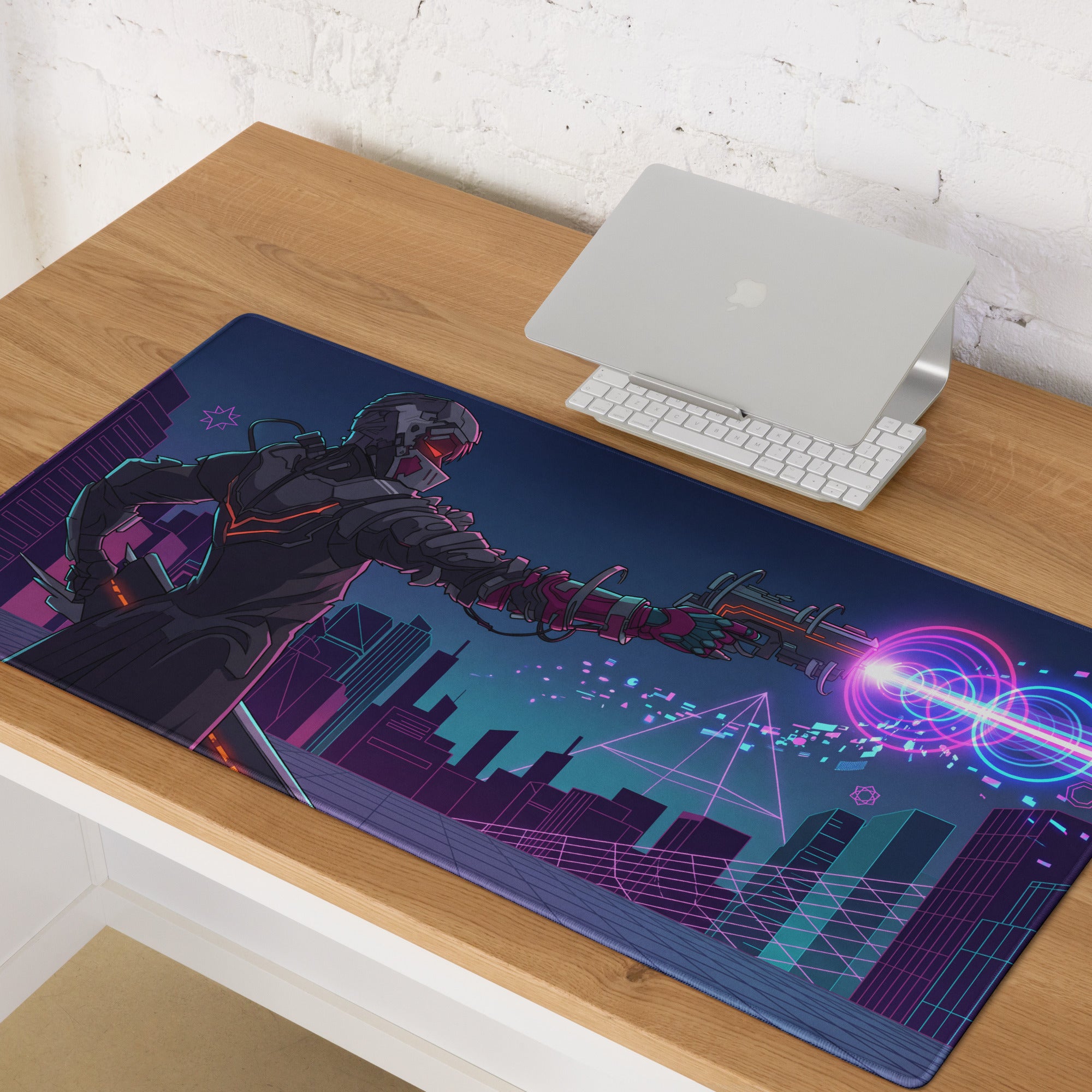 Neon Vaporwave Mouse Pad - Gaming Mouse Pad Pink Purple Blue Desk Vaporwave - Dreamy Mood Cyberpunk Retro Futurism Desk Mat