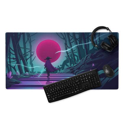 Vaporwave Neon Forest Mouse Pad - Mouse Pad Neon Pink Purple Desk Gaming Cyberpunk Dreamy Nostalgic Retro Aesthetic