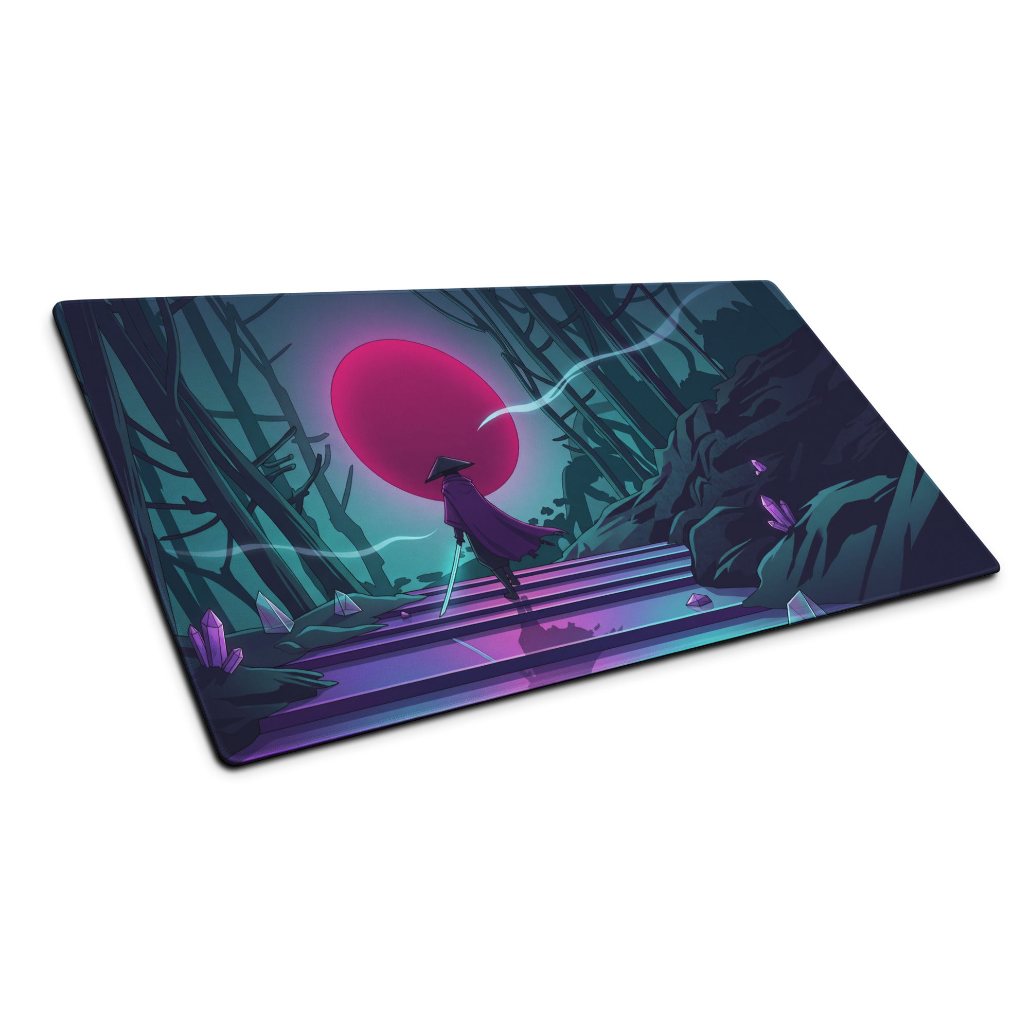 Vaporwave Neon Forest Mouse Pad - Mouse Pad Neon Pink Purple Desk Gaming Cyberpunk Dreamy Nostalgic Retro Aesthetic