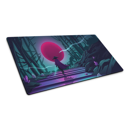 Vaporwave Neon Forest Mouse Pad - Mouse Pad Neon Pink Purple Desk Gaming Cyberpunk Dreamy Nostalgic Retro Aesthetic