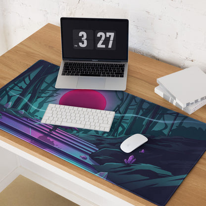 Vaporwave Neon Forest Mouse Pad - Mouse Pad Neon Pink Purple Desk Gaming Cyberpunk Dreamy Nostalgic Retro Aesthetic