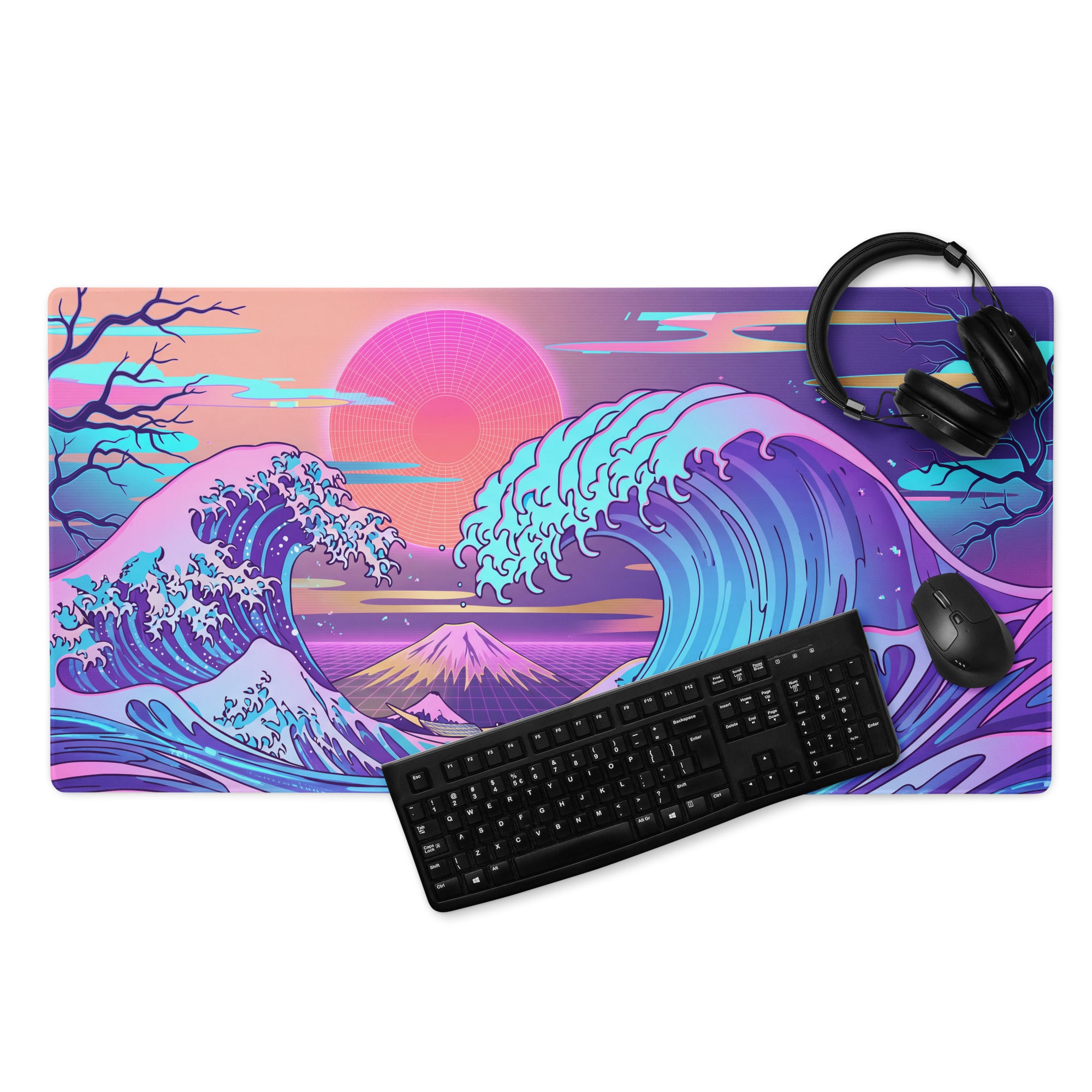 Vaporwave Pink Purple Teal Mouse Pad - Mouse Pad Pink Purple Teal Vaporwave Dreamy Mood Retro Futurism Digital Art