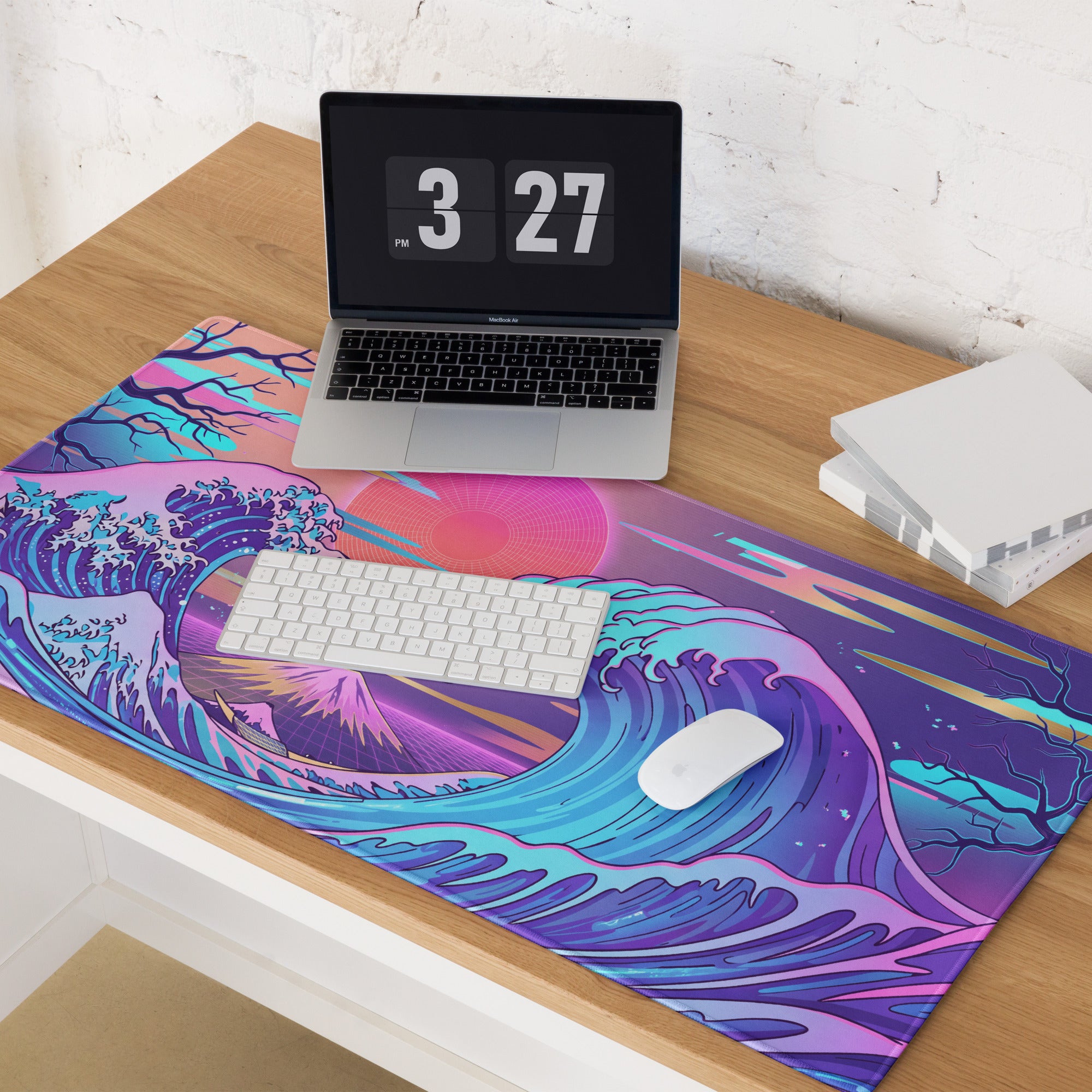 Vaporwave Pink Purple Teal Mouse Pad - Mouse Pad Pink Purple Teal Vaporwave Dreamy Mood Retro Futurism Digital Art