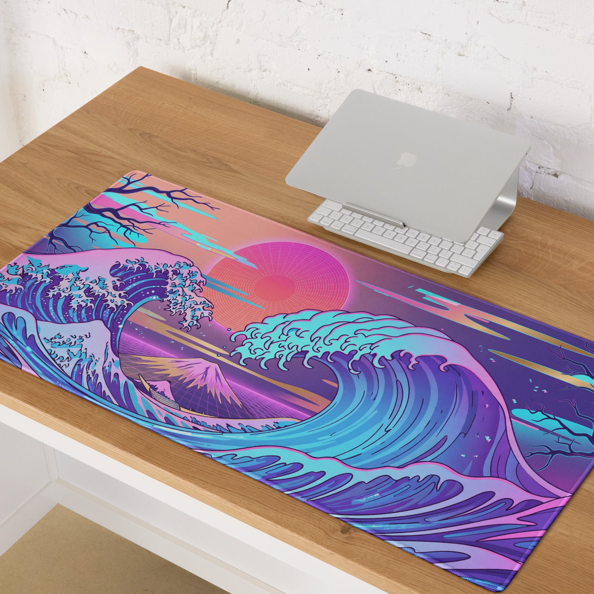 Vaporwave Pink Purple Teal Mouse Pad - Mouse Pad Pink Purple Teal Vaporwave Dreamy Mood Retro Futurism Digital Art