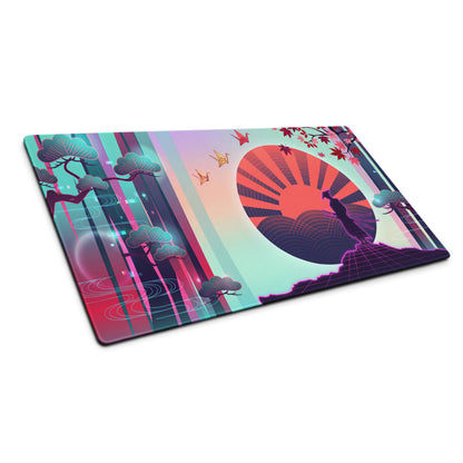 Vaporwave Neon City Mouse Pad - Vaporwave Mouse Pad Pink Cyan Purple Desk Retro Style Dreamy Mood Non Slip