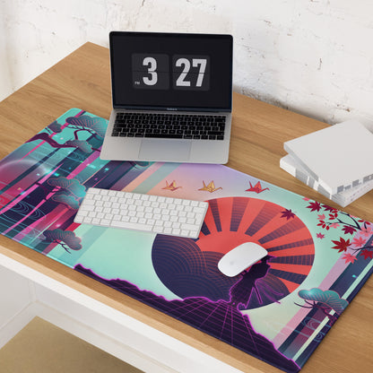 Vaporwave Neon City Mouse Pad - Vaporwave Mouse Pad Pink Cyan Purple Desk Retro Style Dreamy Mood Non Slip