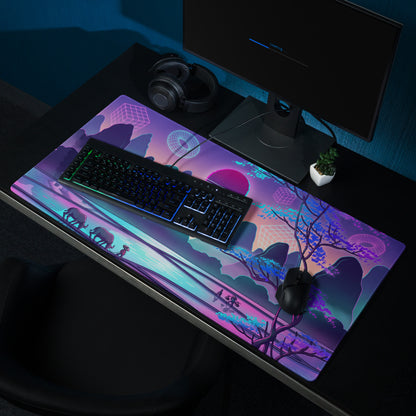 Vaporwave Neon Sunset Mouse Pad - Mouse Pad Neon Pink Purple Desk Vaporwave Mood Neon Retro Futurism Digital