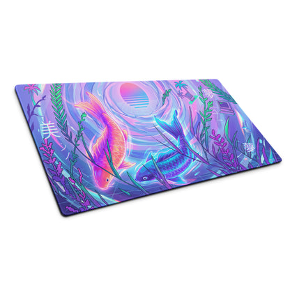 Vaporwave Neon Ocean Gaming Pad - Gaming Mouse Pad Pink Purple Blue Neon Vaporwave Desktop Dreamy Mood Aesthetic Digital