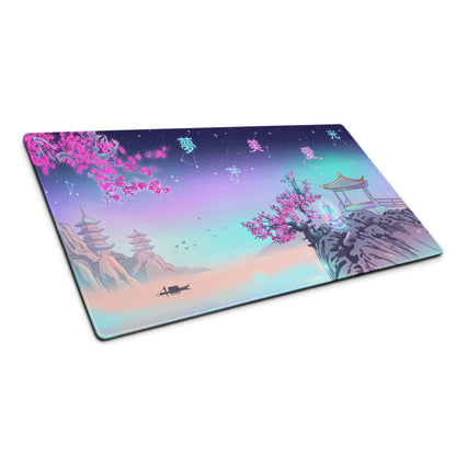 Vaporwave Neon Mood Mouse Pad - Mouse Pad Neon Pink Teal Vaporwave Setup Dreamy Retro Futuristic Neon City Digital