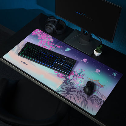 Vaporwave Neon Mood Mouse Pad - Mouse Pad Neon Pink Teal Vaporwave Setup Dreamy Retro Futuristic Neon City Digital