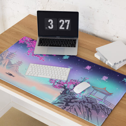Vaporwave Neon Mood Mouse Pad - Mouse Pad Neon Pink Teal Vaporwave Setup Dreamy Retro Futuristic Neon City Digital