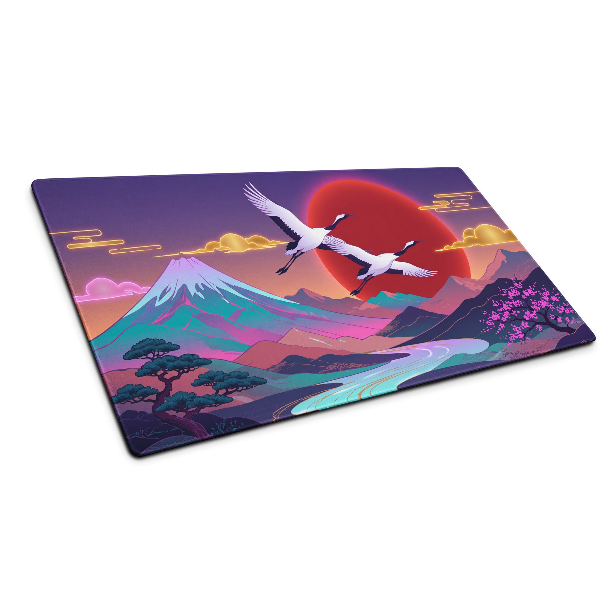 Vaporwave Sunset Neon Mouse Pad - Mouse Pad Purple Pink Desk Gaming Vaporwave Dreamy Retro Neon Decor Digital Art