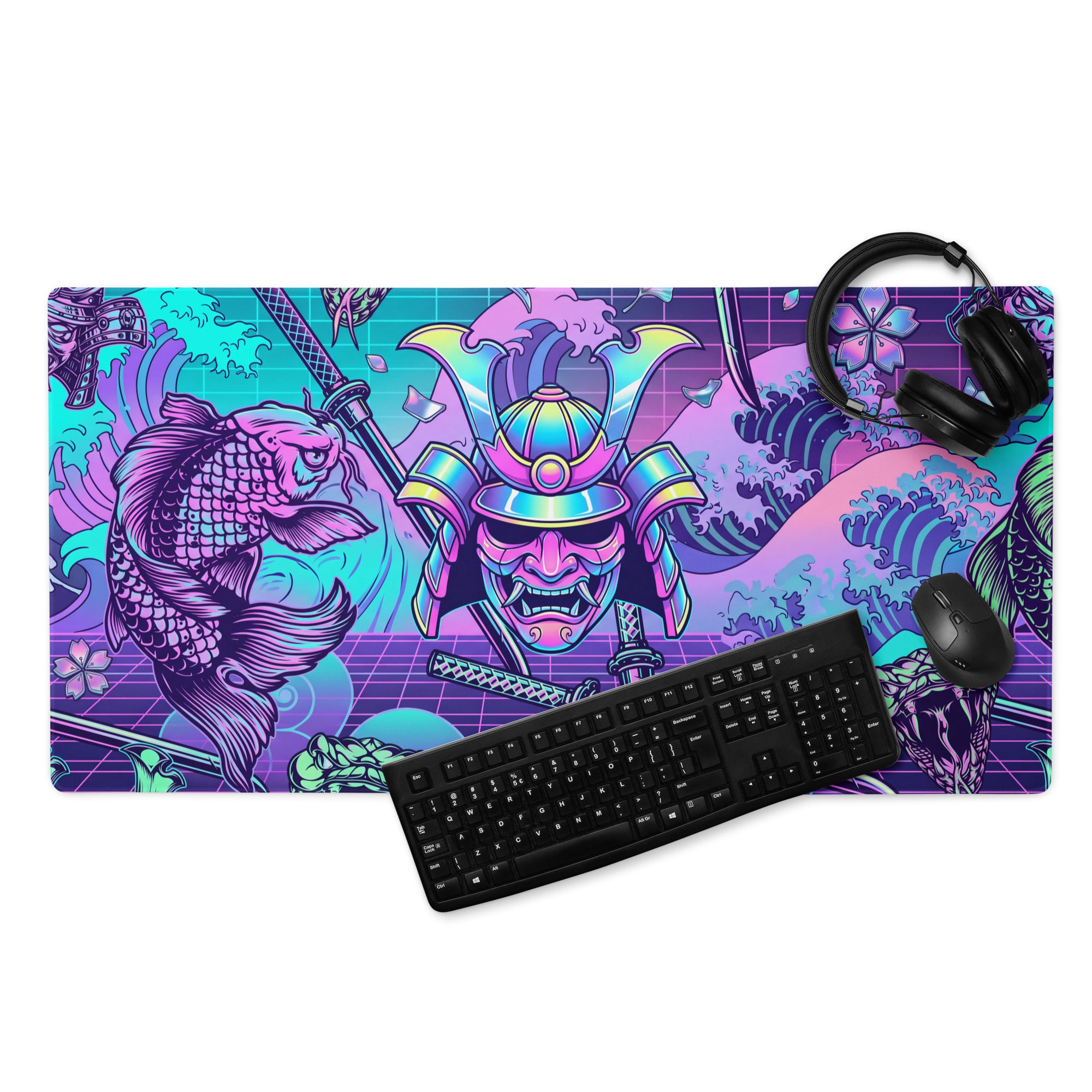 Vaporwave Neon Gaming Mouse Pad - Gaming Mouse Pad Neon Pink Purple Blue Vaporwave Energetic Mood Cyberpunk Esports